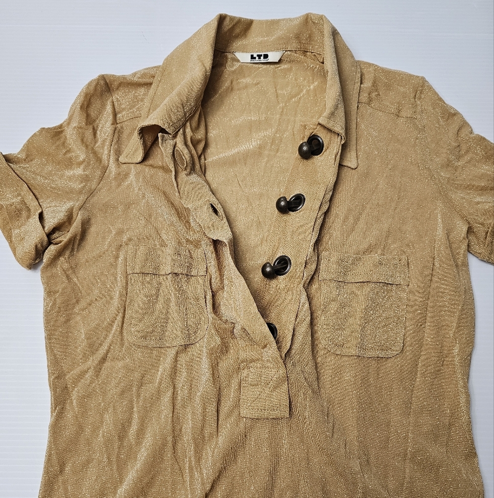 FORNARINA METALLIC GOLD TOP - Picture 3 of 9